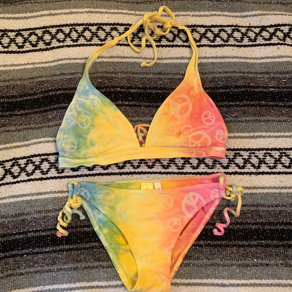 TIEDYE PEACE SIGN BIKINI